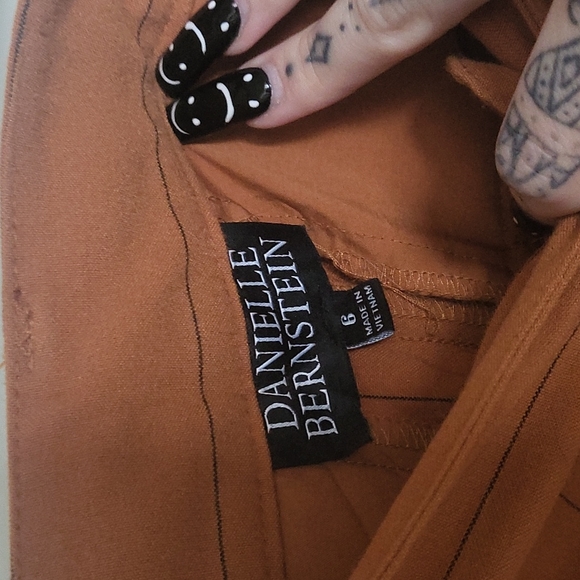 Orange Pinstripe Pants - Picture 2 of 2